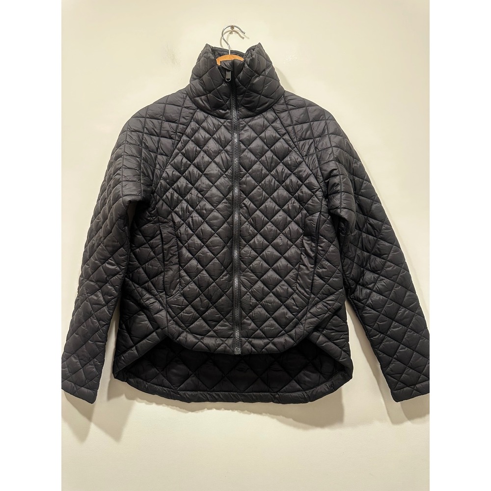 Athleta Whisper Featherless Jacket Black Quilted Puffer Funnel Neck XXS